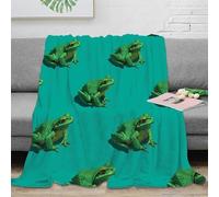 NGGADIWEG Estampado 3D GreenFrogPattern Manta de Siesta Microfibra Ropa de Cama Suave NatureInspiredDesign Plaid de Oficina Anti-Bolitas para recién licenciados en Trabajo 50x60inch(127x152cm)