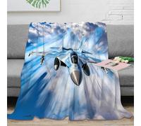 NGGADIWEG Estampado 3D Jet Fighter Speed Manta de Cama Microfibra Ropa de Cama compacta Dynamic Aviation Arte Manta de habitación Suave para Regalos para Estudiantes 70×80inch(180x200cm)