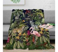 NGGADIWEG Estampado 3D Jungle Animals Plaid Microfibra Ropa de Cama Anti-Bolitas y Suave Exotic Wildlife Manta para Aire Acondicionado esponjosa no desprende Pelusa para Verano 80×90inch(200x230cm)