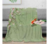 NGGADIWEG Estampado 3D Koi Fish Swimming Manta de Descanso Microfibra Ropa de Cama Anti-Bolitas Japanese Garden Manta de Relax Suave y cálida no desprende Pelusa para Relax 80×90inch(200x230cm)