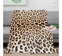 NGGADIWEG Estampado 3D Leopard Print frazada Microfibra Ropa de Cama térmica Wild Animal Pattern Plaid de frazada Suave y cálido no desprende Pelusa para Uso doméstico 40x50inch(100x130cm)