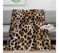 NGGADIWEG Estampado 3D Leopard Print Manta de Cama Microfibra Ropa de Cama Anti-Bolitas Wild Animal Pattern Plaid de Cama Suave para jóvenes Solteros 70×80inch(180x200cm)