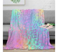NGGADIWEG Estampado 3D Leopard Print Manta de Descanso Microfibra Ropa de Cama Suave Vibrant Abstract Plaid de Descanso cálido y Transpirable Lavable para Relax 70×80inch(180x200cm)