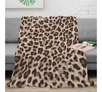 NGGADIWEG Estampado 3D Leopard Print Plaid térmico Microfibra Ropa de Cama Premium Animal Pattern Manta térmica no desprende Pelusa para Regalos de Invierno 80×90inch(200x230cm)