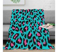 NGGADIWEG Estampado 3D LeopardPattern Manta de Viaje Microfibra Ropa de Cama Suave VibrantPrintStyle Manta de Descanso Anti-Bolitas para jóvenes en Viaje de Trabajo 60x80inch(150x200cm)