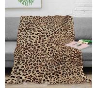 NGGADIWEG Estampado 3D LeopardPrint Manta térmica Microfibra Ropa de Cama Suave WildAnimalPattern Plaid térmico Esponjoso y cálido Anti-Bolitas no desprende Pelusa para Invierno 50x60inch(127x152cm)