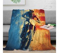 NGGADIWEG Estampado 3D Motocross Rider Manta de Cama Microfibra Ropa de Cama Suave y Transpirable Action Sports frazada térmica Lavable en Lavadora para Toda la Familia 80×90inch(200x230cm)