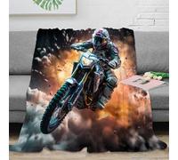 NGGADIWEG Estampado 3D Motorcycle Rider Manta para Todas Las Estaciones Ropa de Cama Anti-Bolitas Action Adventure Manta versátil no desprende Pelusa para Estudiantes Todo el año 80×90inch(200x230cm)