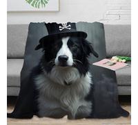 NGGADIWEG Estampado 3D Piratae Perro Hat Manta de Viaje Microfibra Ropa de Cama Suave Stylized Mascota re Manta de Descanso Anti-Bolitas para jóvenes en Viaje de Trabajo 80×90inch(200x230cm)