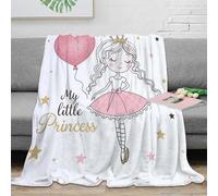 NGGADIWEG Estampado 3D Princess Girl Manta de Descanso Microfibra Ropa de Cama Anti-Bolitas Dibujo Animado Design Manta de Relax Suave y cálida no desprende Pelusa para Relax 70×80inch(180x200cm)