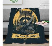 NGGADIWEG Estampado 3D Raccoon with Knife Manta de Siesta Microfibra Ropa de Cama Suave Wild Animal Arte Plaid de Oficina Anti-Bolitas para recién licenciados en Trabajo 60x80inch(150x200cm)