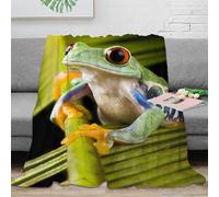 NGGADIWEG Estampado 3D Rainforest Frog Manta de salón Microfibra Ropa de Cama Anti-Bolitas Vibrant Wildlife Manta de salón Lavable para jóvenes en casa compartida 80×90inch(200x230cm)