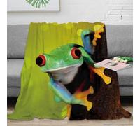 NGGADIWEG Estampado 3D Rainforest Frog Manta de salón Microfibra Ropa de Cama esponjosa Vibrant Wildlife Plaid de salón Lavable para jóvenes en casa compartida 70×80inch(180x200cm)