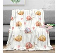 NGGADIWEG Estampado 3D Snail Pattern Manta de Viaje Microfibra Ropa de Cama Anti-Bolitas Watercolor Whimsical Manta de Viaje compacta para Regalos para viajeros 70×80inch(180x200cm)