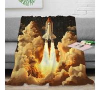 NGGADIWEG Estampado 3D Space Shuttle Launch Manta de Viaje Microfibra Ropa de Cama Suave Digital Arte Manta de Descanso Anti-Bolitas para Regalos para quienes viajan Mucho 70×80inch(180x200cm)