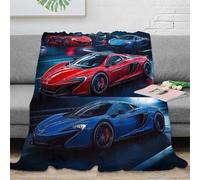 NGGADIWEG Estampado 3D Sports Car Red Manta Microfibra Ropa de Cama compacta y Suave High Performance Manta de Viaje Ligera para Estudiantes en traslados 40x50inch(100x130cm)