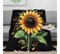 NGGADIWEG Estampado 3D Sunflower Arte Manta de Oficina Microfibra Ropa de Cama compacta Vibrant Floral Design Manta de Descanso cálida para Trabajadores jóvenes en Remoto 40x50inch(100x130cm)
