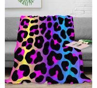 NGGADIWEG Estampado 3D Vibrant Leopard Print Manta de Oficina Microfibra Ropa de Cama Anti-Bolitas Digital Arte Manta de Descanso cálida para Regalos para Profesionales ocupados 50x60inch(127x152cm)
