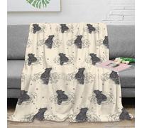 NGGADIWEG Estampado 3D Water-Rata-Pattern Manta térmica Microfibra Ropa de Cama Anti-Bolitas Hand-Drawn-Animal- Plaid de sofá no desprende Pelusa para jóvenes arrendatarios 70×80inch(180x200cm)