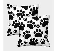 NGGADIWEG Huellas de Patas de Mascota Lindas Funda Almohada 3D Estampada para Abuelo, Resistente Al Desgaste Y Transpirable, Protector De Almohada, Padres 50x50cm