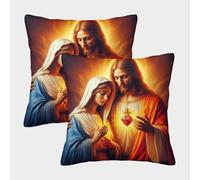 NGGADIWEG Impresión 3D Jesús - Religión Fundas Cojines Modernas Juego Cuadrado Funda De Almohada De 2 Funda Cierre De Cremallera Funda De Almohada Juego De Funda De Microfibra 40x40cm