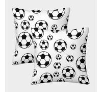 NGGADIWEG Yo Amo el Fútbol Funda De Almohada Impresa 3D Transpirable, Lavable A Máquina Y Poliéster Suave, para Niños, Adultos Y Uso Diario 45x45cm