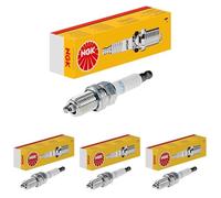 NGK Bujía de encendido 1095 electrodo central niquel Electrodo de masa supresión de interferencias 5 kOhm con asiento de estanqueidad plano Conexión SAE fija Ancho de llave: 16 mm Long. de rosca: