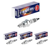 NGK Bujía de encendido 7669 Versión de conexión M4 Electro central Iridio Electrodo de masa supresión de interferencias 5 kOhm con asiento de estanqueidad plano Ancho de llave: 16 mm Long. de rosca: