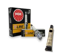 NGK V-Line 4 bujías para Kia Picanto I 1.0 61/63PS / 1.1 65PS + grasa de cobre