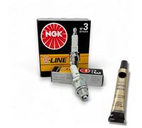 NGK V-Line 4 bujías para Opel Ascona A 1.2/1.6/1.9 años de fabricación 1970 - 1975 + grasa de cobre