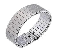 NGNKMPMCTK Correa elástica de Acero Inoxidable for Reloj Inteligente, Correa de expansión de Metal for Hombres y Mujeres, Accesorios.(Silver_18MM_S-136MM)