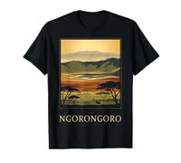 Ngorongoro Tanzania Safari Vida Silvestre Arte Vintage Camiseta