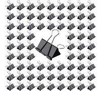 NGOSUET 72 clips de papel de 51 mm, grandes, negros, para oficina, escuela, hogar