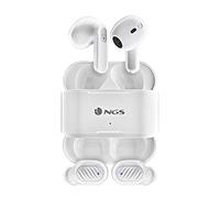 NGS ARTICA Duo White - Dos Pares de Auriculares Inalámbricos Compatibles con Tecnología True Wireless Stereo y Bluetooth 5.1, Control Táctil, 30h de batería, Color Blanco