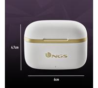 NGS - ARTICA TROPHY Auriculares Inalámbrico Dentro de oído Llamadas/Música USB Tipo C Bluetooth Oro, Blanco