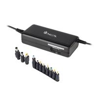 NGS BAN - Cargador Universal Manual 90 W para Ordenador Portátil, Cargador con 11 Adaptadores Compatibles con HP, Dell, Asus, Lenovo, Acer, Negro