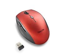 NGS Bee Red - Ratón Inalámbrico, Ratón Ergonómico con Teclas Silenciosas, con 5 Botones y Rueda de Desplazamiento, Conexión Inalámbrica 2.4 GHz, Especial para Diestros, dpi Ajustable, Color Rojo