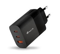 NGS Bud 65W - Cargador GAN de Pared 65W, 3 Puertos: 2 USB-C + USB-A