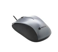 NGS Crew - Ratón Óptico 1200dpi con Cable USB, Ratón para Ordenador o Portátil con 2 Botones, Ambidiestro, Gris