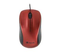 NGS Crew Red - Ratón Óptico 1200dpi con Cable USB, Ratón para Ordenador o Portátil con 2 Botones, Ambidiestro, Rojo