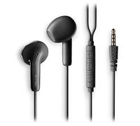 NGS Cross Flip Black - Auriculares Intraaurales con Micrófono y Botón Multifunción, Control de Música y Llamadas, Cable 120 cm, Jack 3,5 mm