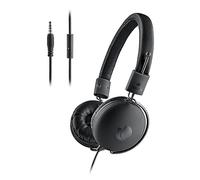 NGS Cross Hop Black - Auriculares de Diadema con micrófono, Cable de 1,5 m, conexión Jack 3,5mm, Acceso al Asistente de Voz con un botón, Negro