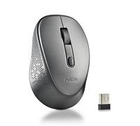 NGS Dew Gray - Ratón Óptico Inalámbrico, Ratón Ergonómico, Ratón Inalámbrico Silencioso para Portátil, Alta Precisión con Nano Receptor, para Ambidiestros, dpi Ajustable 800/1600, Plug and Play