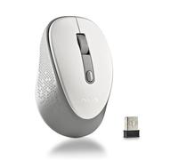 NGS Dew White - Ratón Inalámbrico Silencioso Ergonómico, Blanco