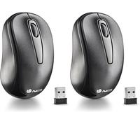 NGS Easy Gamma - Ratón Inalámbrico Óptico 1200 dpi, Conexión USB 2,4 GHz, Plug & Play, Ambidiestro, Compatible con PC, Mac y Portátil, Pilas Incluidas (Paquete de 2)