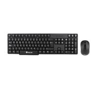 NGS Euphoria Kit Idioma Portugués (QWERTY) - Combo Teclado y Ratón inalámbrico 2.4GHz, clicks silenciosos. Compatible con Mac/Windows/Linux/Android/Tablet/TV. Negro