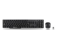 NGS Euphoria Kit - Pack Teclado y Ratón Inalámbrico 2,4 GHz, QWERTY Español, Compatible con PC, Mac y Portátil, Plug & Play, Pilas Incluidas, Negro
