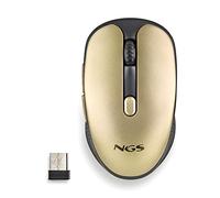 NGS EVO Rust Gold - Ratón inalámbrico Recargable de 2,4 GHz para Ordenador/Portátil/MacBook/PC/Mac/iPad/Tablet, Teclas Silenciosas, 3 Niveles de dpi: 800/1200/1600, Diseñado para Diestros, Dorado