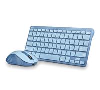 NGS Fantasy Kit Blue - Teclado y Raton Inalambrico QWERTY Espanol, Recargable Silencioso, Multimodo 2,4 GHz y Bluetooth, 12 Teclas Multimedia, dpi Ajustable, Azul