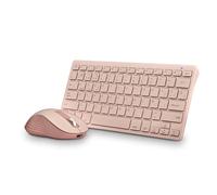 NGS Fantasy Kit Pink -Combo Teclado y Ratón Idioma Español QWERTY Recargable Inalámbrico Silencioso, Multimodo (2,4 GHz/BT1/BT2), 12 Teclas Multimedia, dpi Ajustable, Compatible con PC/Mac/Tablets